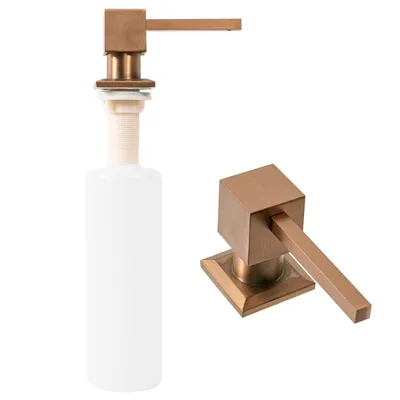 Productafbeelding van Zeepdispenser voor gootsteen, model Kwadrat, koperkleurig