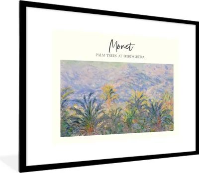 Produktbild von MuchoWow® Gerahmtes Poster Malerei - Monet - Alte Meister 80x60 cm - Poster mit Schwarzem Bilderrahmen Wandposter Rahmen Foto Bilder - Schlafzimmer-Dekorationen - Fotoposter
