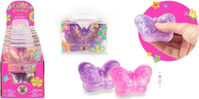 Produktbild von Quetschfigur Good Feeling Schmetterling, Glitzerpartikel, pink/lila sortiert