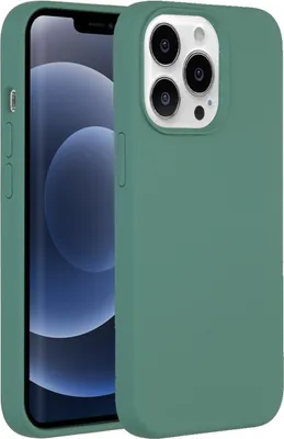 Image de Accezz Liquid Silicone Backcover avec MagSafe pour l'Apple iPhone 13 Pro - Vert foncé