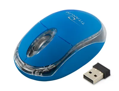 Obrázek produktu pro Titanová bezdrátová 2,4 GHz optická myš 3D USB Condor modrá