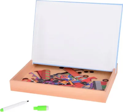 Produktbild von 2-in-1 Magnettafel mit magnetischen Puzzle-Baufahrzeugen ZA5352