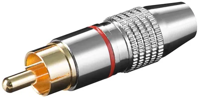 Obrázek produktu pro Goobay 11904, RCA, Metalická, Červená, Samec, Přímý, Kov, Zlato
