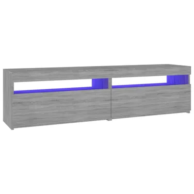 Zdjęcie produktu dla vidaXL Szafka pod telewizor z oświetleniem LED 2 sztuki Szara Sonoma 75x35x40 cm