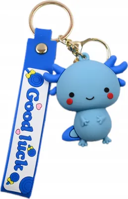 Immagine prodotto di Portachiavi Axolotl portafortuna - Simpatica figurina di anfibio - Ciondolo per zaino e chiavi
