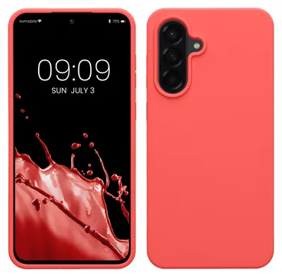 Produktbild von kwmobile Handyhülle für Samsung Galaxy A56 5G Hülle - Case Silikon - Kabelloses Laden - Schutzhülle Cover in Neon Koralle