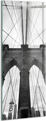 Produktbild von Designer Glasbild - Wandbild - Glas Bild - 50x125 cm - Brooklyn Brücke