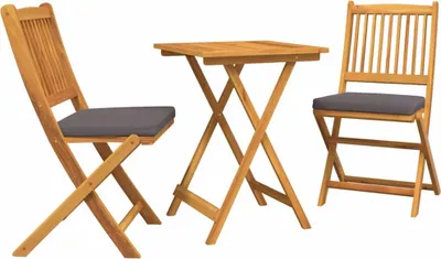Image de Ensemble bistro de jardin 3 pcs Marron Bois d'Acacia Massif