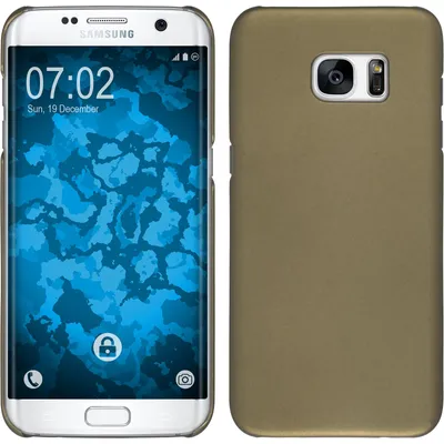 Produktbild von PhoneNatic Case kompatibel mit Samsung Galaxy S7 Edge - Hülle gold gummiert Hard-case Cover