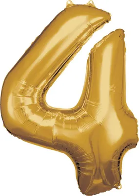 Immagine prodotto di Palloncino in foil numero 4 oro - 86 cm