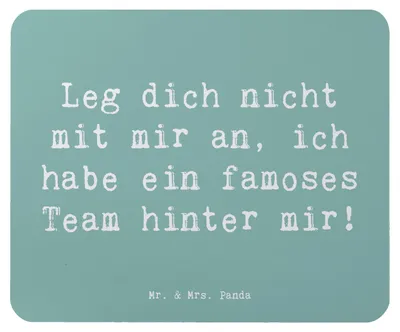 Produktbild von Mr. & Mrs. Panda Mauspad Spruch Im Team zusammenarbeiten - Meeresbrise - Geschenk, Mouse Pad, pc mousepad, Geschenkideen, computer, Trost, Teamarbeit, mausunterlage, Mut