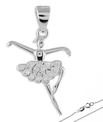 Produktbild von Kette Ballerina: Anhänger Schmuck Silber 925 Anhänger + 45 cm Kette