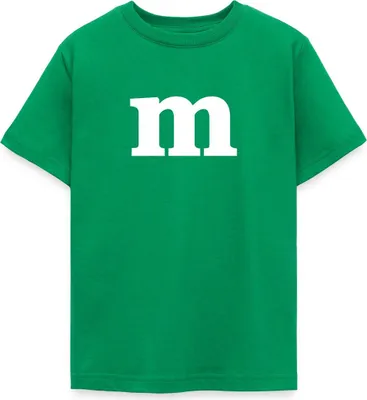 Produktbild von Spreadshirt Buchstabe M Kostüm Karneval Fasching Gruppen Teenager T-Shirt, 152/164 (12-14 Jahre), Kelly Green