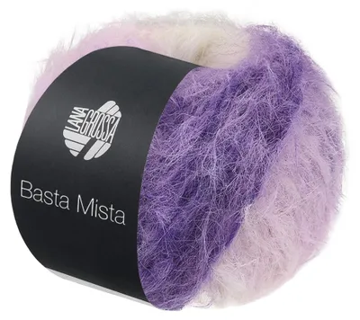 Produktbild von Lana Grossa - Basta Mista 0125 dunkelviolett grauviolett violett flieder weiß