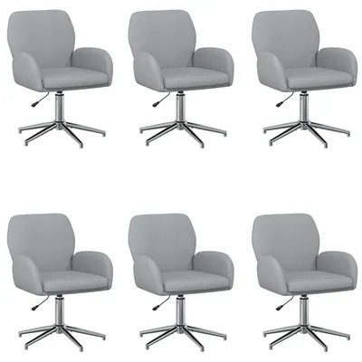 Image de vidaXL - 6 chaises de bureau, 54 x 58 x 90 cm, gris clair, revêtement en tissu