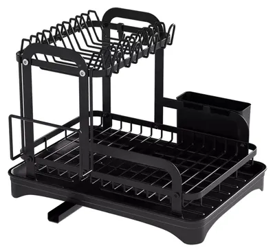 Produktbild von Geschirrregal 2-stufig 360° Abtropfbrett Edelstahl Küchenorganizer