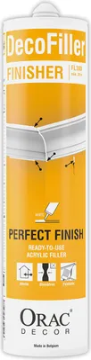 Produktbild von Spachtelmasse Orac Decor FL300 DecoFiller Gebrauchsfertige Spachtelpaste auf Acrylbasis Abdichtung der Fugen Reparaturspachtel weiß 310 ml