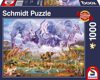Produktbild von Puzzle 1000T Tiere an der Wasserstelle