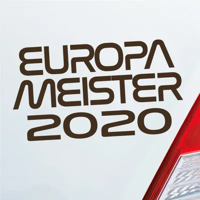 Produktbild von Auto Aufkleber Europameister 2020 18x10 cm Braun Sticker Heckscheibenaufkleber