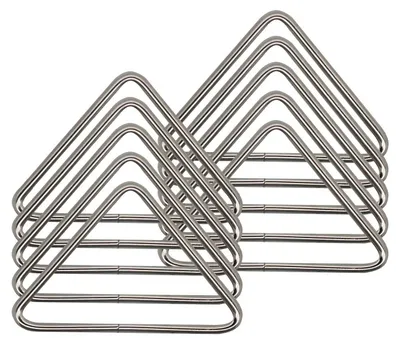 Produktbild von 10 Metall Dreiecke Triangeln silbern Ring für Gurtband Gürtel Taschen und mehr
