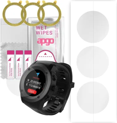 Produktbild von apgo 3 Stück Schutzfolie, klar, kompatibel mit Maxcom FW17 Power Smartwatch, Hydrogel Displayschutzfolie mit Positionierhilfe, Displayfolie, robust und kratzfest