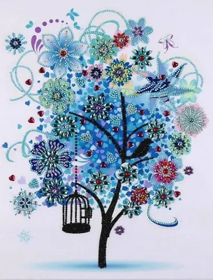 Produktbild von Diamantstickerei Winterbaum 45x55 cm