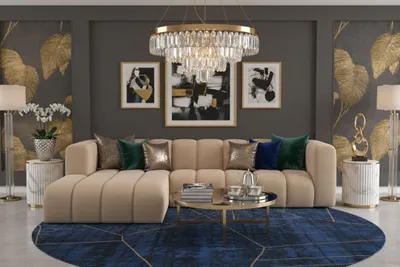 Produktbild von Kaiser Möbel Ecksofa L-Form Grand L 287 cm, Veloursstoff Salvador, Beige, Links