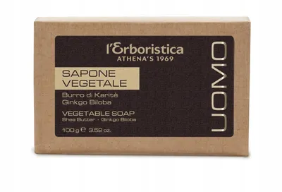 Produktbild von L'Erboristica di Athena's Uomo Shea Butter & Ginko Biloba Vegane Seife 100 g