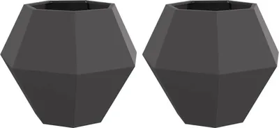 Produktbild von Pflanzkübel 2 pcs Schwarz 75 x 75 x 60 cm Stahl