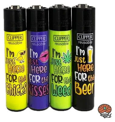 Produktbild von Clipper Reibradfeuerzeuge Slogan #40, 4 Stück