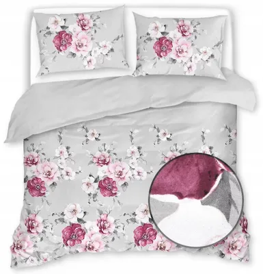 Image de eStilex Parure de lit 200x220cm Fleurs roses satinée