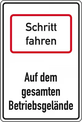 Produktbild von Schild I Hinweisschild Schritt fahren - Betriebsgelände, Aluminium RA0, refle...