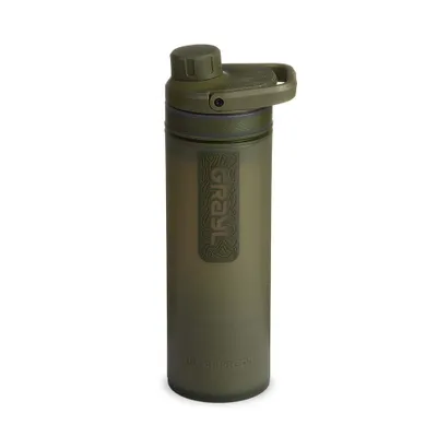 A GRAYL UltraPress Purifier Bottle in Olive Drab is shown against a white background.