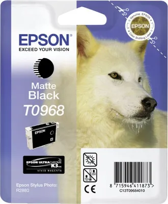 Produktbild von Epson Husky Singlepack Matte Black T0968, Standardertrag, Schwarz, Tinte auf Pigmentbasis, 11,4 ml, 1 Stück(e), Einzelpackung