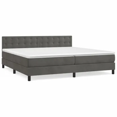 Immagine prodotto di vidaXL Letto a molle con materasso grigio scuro 200x200 cm in velluto
