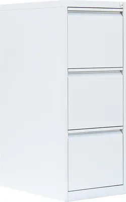 Produktbild von Stahl Büro Hängeregistratur Schrank Bürocontainer 101x40x62cm (HxBxT) mit 3 Schüben, einbahnig Weiß 560317