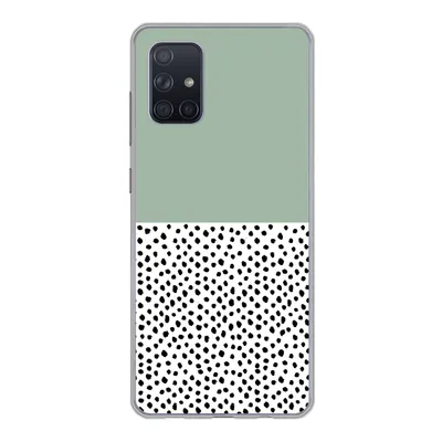 Produktbild von MuchoWow® Handyhülle Schutzhülle Hülle für Samsung Galaxy A51 Polka dots - Grün - Schwarz Silikon Softcase Handy Hülle - Schutzabdeckung