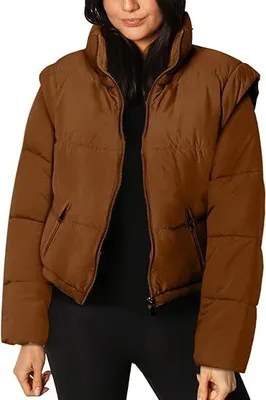 Immagine prodotto di Piumino da donna Cicy Bell con maniche staccabili marrone M