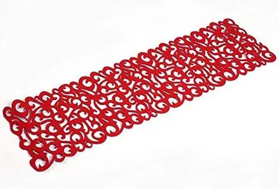 Filz-Platzsets rechteckig, 102x29 cm, Tischläufer, Rot