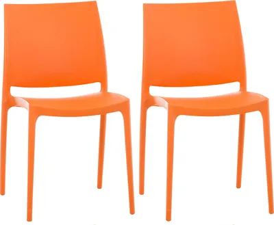 Produktbild von CLP 2er Set Stapelstühle Maya bis zu 130 kg belastbar orange