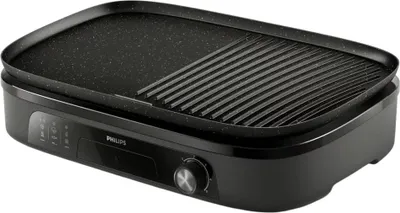 Obrázek produktu pro Elektrický gril Philips HD6210/90, 2400 W, s nastavitelnou teplotou, odnímatelná grilovací deska XL, černý
