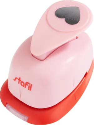 Produktbild von Motivlocher mit Herz-Motiv, 1,6 cm Stanzgröße, gefertigt aus Kunststoff und Metall