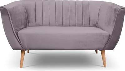 Produktbild von BETTSO 2 sizer Sofa im skandinavischen Stil PIK 2 M MON62 Rosa Puderrosa Reather Violett Heather