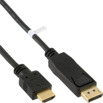 Produktbild von InLine DisplayPort zu HDMI Kabel, schwarz, 1m