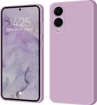 Produktbild von Hülle für Samsung Galaxy S25 Edge Case Cover Bumper Silikon Softgrip Schutzhülle Farbe: Lila
