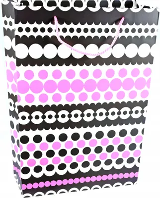Produktbild von Geschenktüte Gepunktet 31x42cm - Große Papiertragetasche mit Punkten - Bunte Verpackung