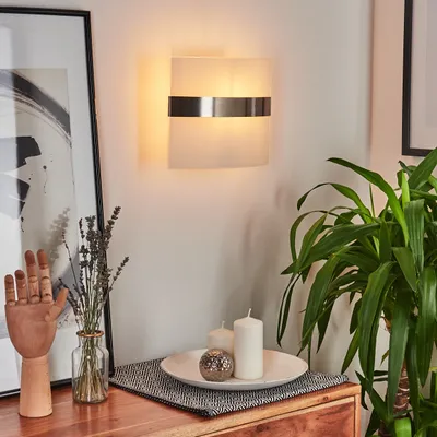 Produktbild von Cusighe »Cusighe« Wandlampe aus Glas/Metall in Stahl gebürstet