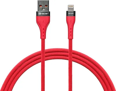 Produktbild von TRACER USB-A-Lightning-Kabel (1 m, Rot/Weiß)