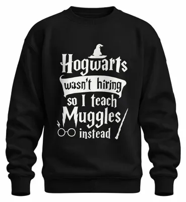 Immagine prodotto di Hogwarts non assumeva insegnanti maghi babbani Costume di Halloween Felpa Pullover Unisex, Nero, L
