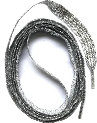 Produktbild von SNORS Glitzer Schnürsenkel flach - SILBER - 7-8mm - 90cm